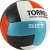 Мяч вол. TORRES Set, V32045, р.5, синт.кожа (ТПУ), клееный, бут.кам, бело-оранж-серо-голубой