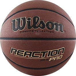 Мяч баск. WILSON Reaction PRO, WTB10138XB06, р.6, синт. PU, бутил. камера, темно-коричневый
