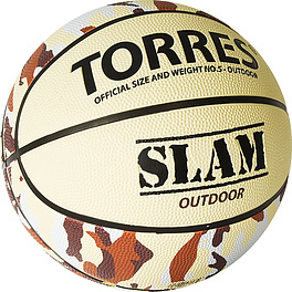 СЦ*Мяч баск. TORRES Slam, B02065, р.5, резина, нейлон. корд, бут. кам, бежево-хаки