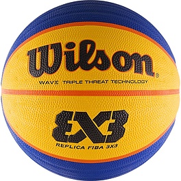 Мяч баск. WILSON FIBA3x3 Replica, WTB1033XB, р.6, резина, бутил. камера, сине-желтый