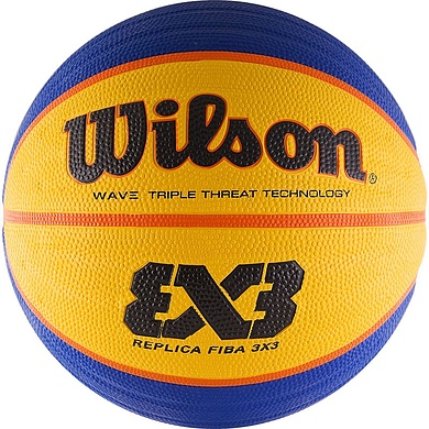 Мяч баск. WILSON FIBA3x3 Replica, WTB1033XB, р.6, резина, бутил. камера, сине-желтый